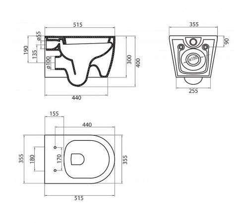 Унитаз BelBagno Marino BB105CHR/BB870SC подвесной с сиденьем Микролифт