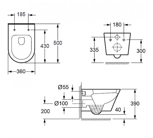 Унитаз BelBagno Tre BB8001CHR/SC подвесной с сиденьем Микролифт