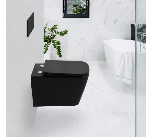 Комплект унитаза с инсталляцией BelBagno Ardente-C BB3202CHR-MB/BB3202SC-MB/BB002-80/BB007-PR-NERO.M с сиденьем Микролифт и Черной матовой клавишей смыва