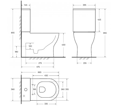 Унитаз компакт BelBagno Sfera-Tor BB2141CP-TOR/BB2141T/BB865SC с бачком и сиденьем Микролифт