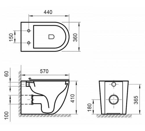 Унитаз BelBagno Sfera-R BB2141CBR приставной без сиденья