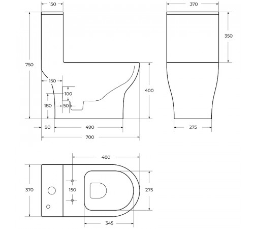 Унитаз моноблок BelBagno Lounge BB8618CPR-MN/SC с сиденьем Микролифт