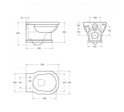 Унитаз BelBagno Boheme BB115CH/BB115SC подвесной с сиденьем Микролифт