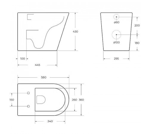 Унитаз BelBagno Flay-R BB1003CBR/BB865SC приставной с сиденьем Микролифт