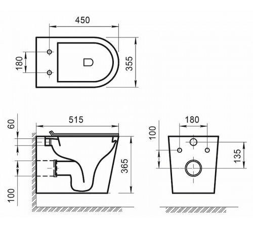 Унитаз BelBagno Flay-R BB053CHR подвесной без сиденья