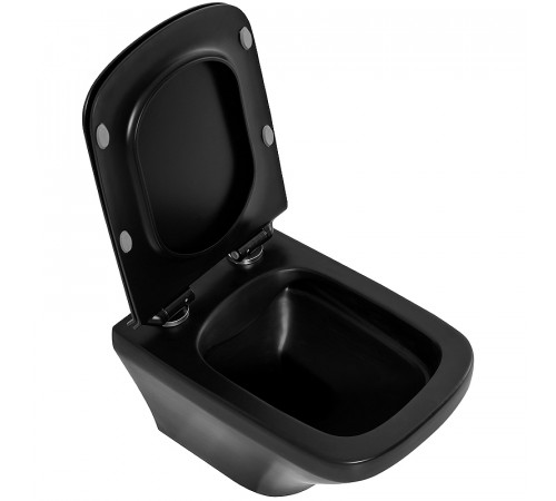 Комплект унитаза с инсталляцией BelBagno Sela BB3201CHR-MB/BB3201SC-MB/BB002-80/BB007-PR-NERO.M с сиденьем Микролифт и Черной матовой клавишей смыва