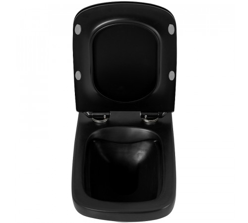 Комплект унитаза с инсталляцией BelBagno Sela BB3201CHR-MB/BB3201SC-MB/BB002-80/BB007-PR-NERO.M с сиденьем Микролифт и Черной матовой клавишей смыва