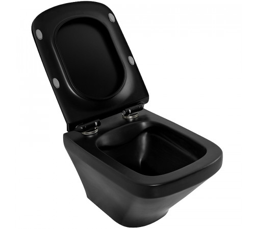 Комплект унитаза с инсталляцией BelBagno Sela BB3201CHR-MB/BB3201SC-MB/BB002-80/BB007-PR-NERO.M с сиденьем Микролифт и Черной матовой клавишей смыва