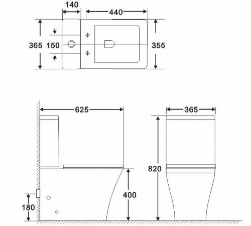 Унитаз компакт BelBagno Marmi BB052CPR без бачка и сиденья