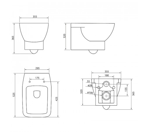 Унитаз BelBagno Lago BB128CH/BB128SC подвесной с сиденьем Микролифт