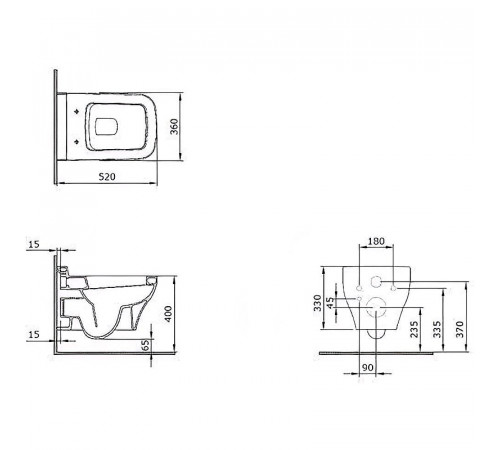 Унитаз Bocchi Scala 1080-020-0129 подвесной Антрацит матовый без сиденья