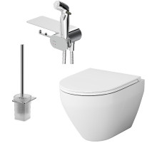 Унитаз AM.PM Spirit V2.0 FlashClean CK70H1003W подвесной с гигиеническим душем и ершиком с сиденьем Микролифт