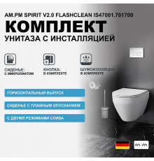 Комплект унитаза с инсталляцией AM.PM Spirit V2.0 FlashClean IS47001.701700 с сиденьем Микролифт и Белой клавишей смыва