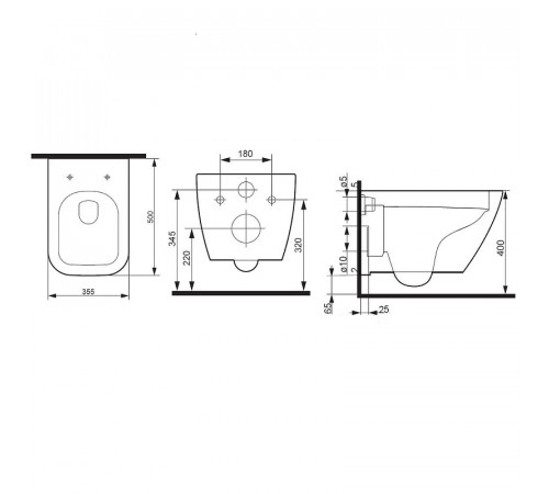 Унитаз AM.PM Spirit V2.0 Square FlashClean C701701SC подвесной с сиденьем микролифт