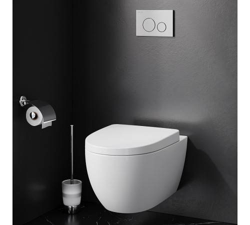 Комплект унитаза AM.PM Awe C111738WH+C117852WH с инсталляцией Grohe Rapid SL 38772001 с сиденьем Микролифт и клавишей смыва Хром