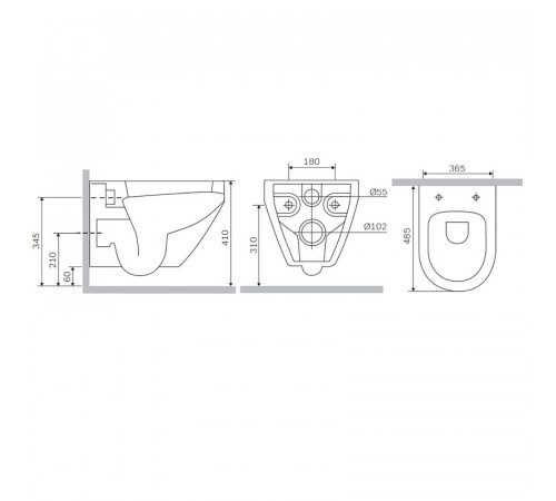 Унитаз AM.PM Spirit FlashClean C701700WH подвесной без сиденья