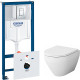 Комплект унитаза AM.PM Spirit FlashClean C701700WH+C707857WH с инсталляцией Grohe Rapid SL 38775001 с сиденьем Микролифт и клавишей смыва Хром