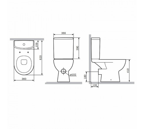 Унитаз компакт AM.PM Sunny FlashClean C85C8600SC с бачком и сиденьем Микролифт