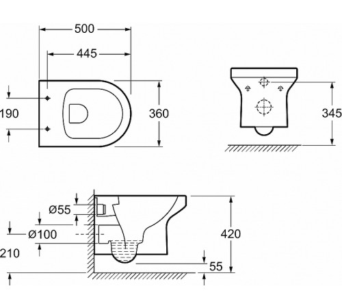 Комплект унитаза Jacob Delafon Elite EDX114RU-00 с инсталляцией Grohe Rapid SL 38721001 с сиденьем Микролифт и клавишей смыва Хром