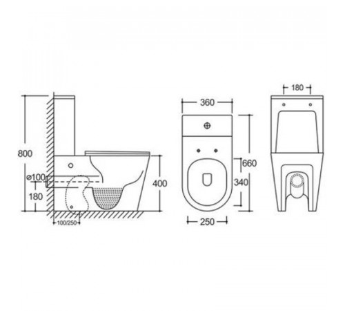 Унитаз компакт Ceruttispa Stella GW Tornado CT10096 с бачком и сиденьем Микролифт