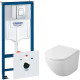 Комплект унитаза Owl 1975 Vind Cirkel-H TOWLT190302 с инсталляцией Grohe Rapid SL 38775001 с сиденьем Микролифт и клавишей смыва Хром