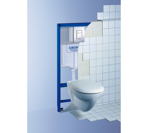 Комплект унитаза Owl 1975 Vind Cirkel-H TOWLT190302 с инсталляцией Grohe Rapid SL 38775001 с сиденьем Микролифт и клавишей смыва Хром