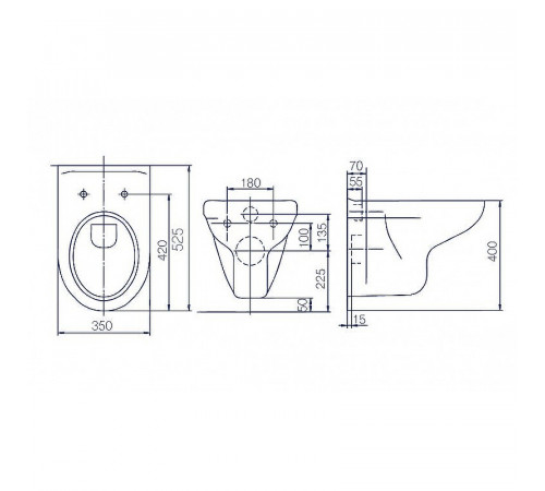 Комплект унитаза Rosa Элеганс Люкс Вн УнБ32 4620008195438 с инсталляцией Grohe Rapid SL 38772001 с сиденьем Микролифт и клавишей смыва Хром