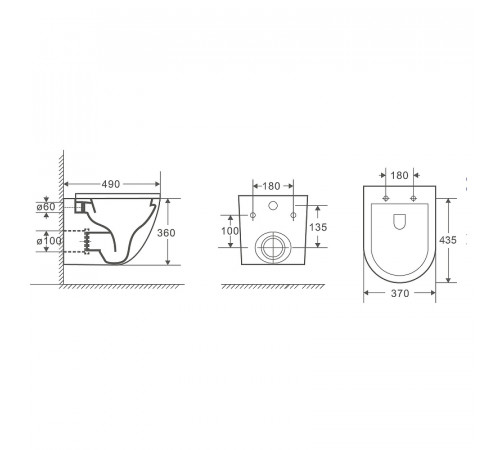 Комплект унитаза WeltWasser Merzbach 043 GL-WT 10000009939 с инсталляцией Berges Atom 410 040340 с сиденьем Микролифт и Черной матовой клавишей смыва