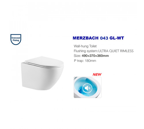 Комплект унитаза WeltWasser Merzbach 043 GL-WT 10000009939 с инсталляцией Grohe Rapid SL 38811KF0 с сиденьем Микролифт и Черной матовой клавишей смыва