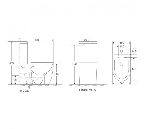 Унитаз компакт WeltWasser Merzbach 011 XL GL-WT 10000012096 с бачком и сиденьем Микролифт