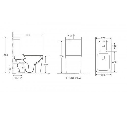 Унитаз компакт WeltWasser Gelbach 001 XL MT-BL 10000005776 Черный матовый с бачком и сиденьем Микролифт