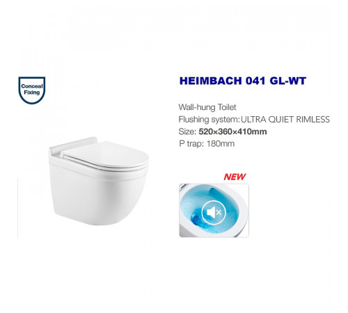 Комплект унитаза WeltWasser Heimbach 041 GL-WT 10000008260 с инсталляцией Grohe Rapid SL 38772001 с сиденьем Микролифт и клавишей смыва Хром