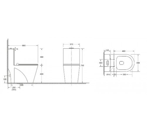 Унитаз компакт WeltWasser Welzbach 001 GL-WT 10000003805 Белый глянец с бачком и сиденьем Микролифт