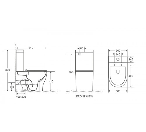 Унитаз компакт WeltWasser Angerbach 001 MT-BL 10000006016 Черный матовый с бачком и сиденьем Микролифт