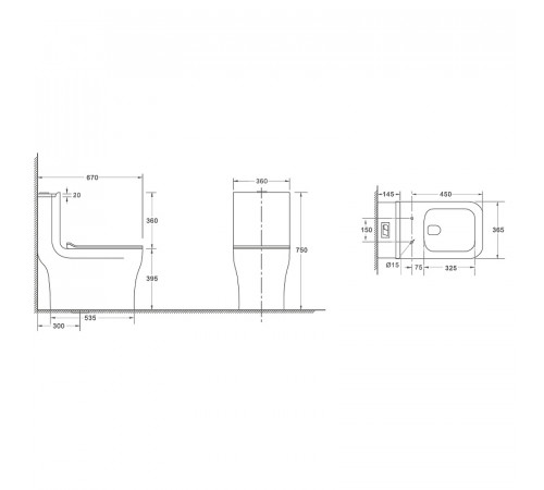 Унитаз компакт WeltWasser Glanbach 001 GL-WT 10000009942 с бачком и сиденьем Микролифт