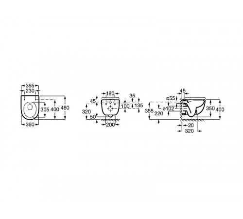 Комплект унитаза с инсталляцией Roca Meridian Rimless 893104990 с сиденьем Микролифт