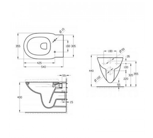 Унитаз Roca Debba Round Rimless 346998000 подвесной без сиденья