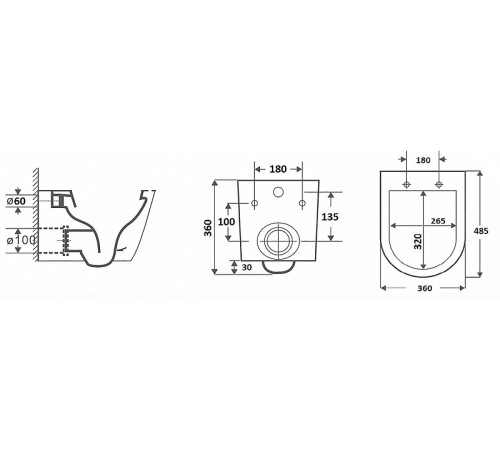 Комплект унитаза CeramaLux B2330-1MB с инсталляцией Grohe Rapid SL 38721001 с сиденьем Микролифт и клавишей смыва Хром