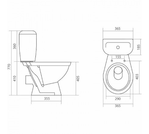 Унитаз компакт Santek Паллада 1WH302376 с бачком и сиденьем