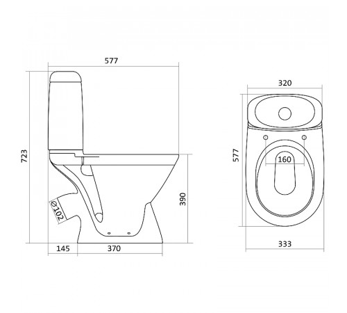 Унитаз компакт Santek Римини 1WH501523 с бачком и сиденьем