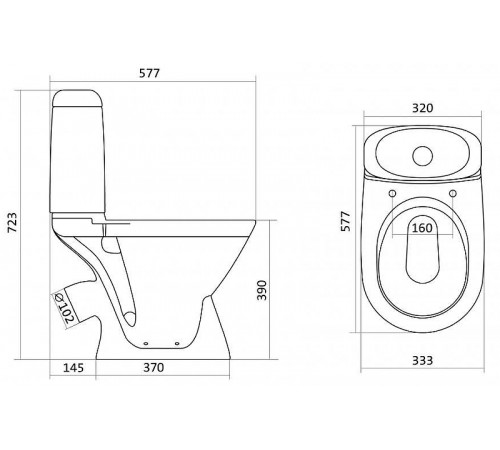 Унитаз Santek Римини 1.WH30.2.130 с бачком и сиденьем