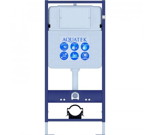 Комплект унитаза с инсталляцией Aquatek Set Aquatek Европа cmp017 с сиденьем Микролифт и Черной матовой клавишей смыва