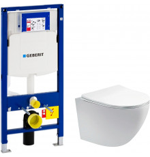 Комплект унитаза Aquatek Европа AQ1900-00 с инсталляцией Geberit Duofix Sigma UP320 111.300.00.5 с сиденьем Микролифт