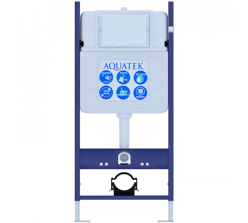 Комплект унитаза с инсталляцией Aquatek Set Aquatek Каир-14-017 с сиденьем Микролифт и Черной матовой клавишей смыва