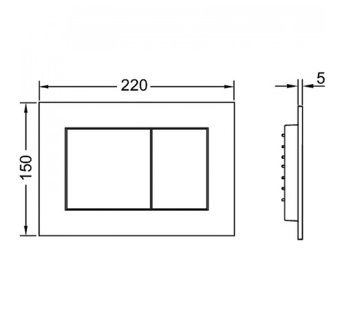 Комплект унитаза D&K Matrix DT1396016 с инсталляцией Tece Base K440407 с сиденьем Микролифт и Черной матовой клавишей смыва