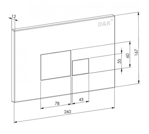 Комплект унитаза с инсталляцией D&K Quadro DS1511604 с сиденьем Микролифт и клавишей смыва Хром матовый