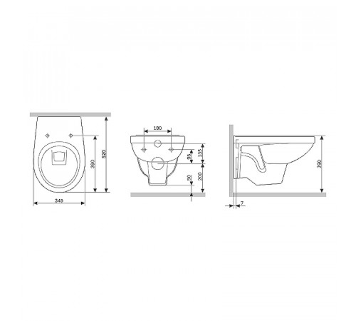 Комплект унитаза Damixa Jupiter DX77C1738SC с инсталляцией Grohe Rapid SL 38775001 с сиденьем Микролифт и клавишей смыва Хром