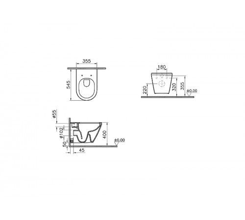 Унитаз Vitra Integra Round 7041B003-0075 подвесной без сиденья