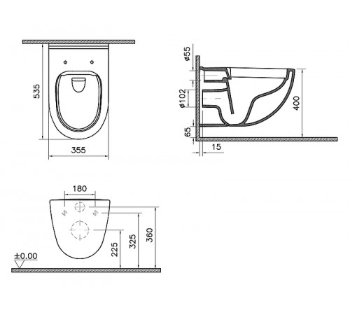 Унитаз Vitra S 40 7759B003-0075 подвесной без сиденья