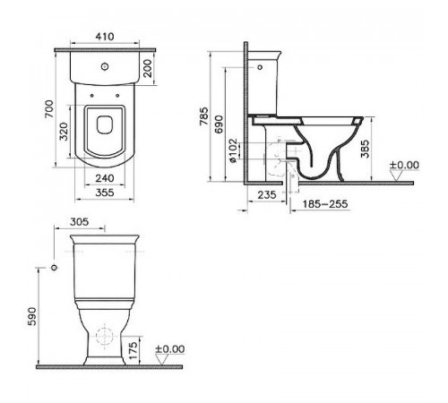 Унитаз компакт Vitra Serenada 9722B003-7203 с бачком и сиденьем Микролифт